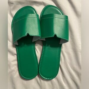 Green women’s sandals size 38